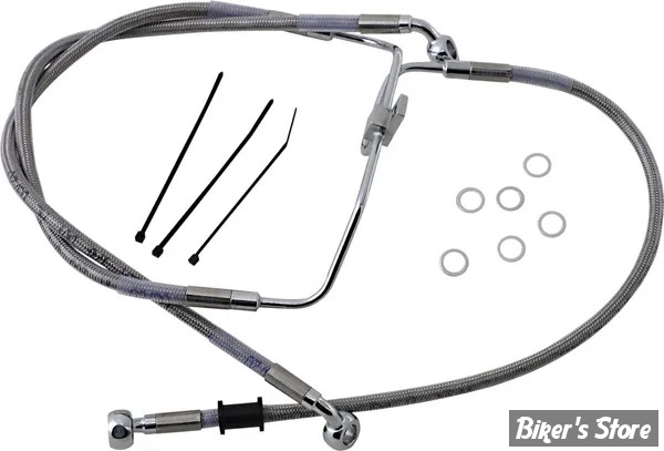 DURITE DE FREIN AVANT - DYNA FXDF 08/17 / FXDL 14/17 - LONGUEUR : +000 " (47CM / 18" 5/8) - OEM 42163-08 - INOX - 660325