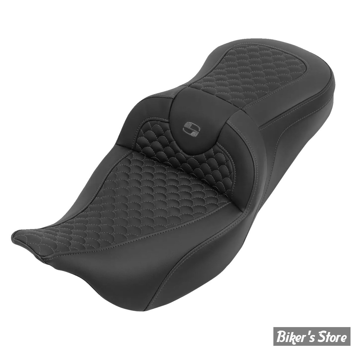 - SELLE SADDLEMEN - ROADSOFA™ DS SEAT - TOURING 08UP - NOIR / COUTURES : GRISES - 808-07B-20802