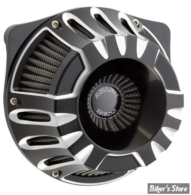 FILTRE A AIR - A.NESS - MILWAUKEE EIGHT 2023UP - INVERTED SERIES AIR CLEANER - DEEP CUT - FINITION : ANODISE NOIR - 600-227