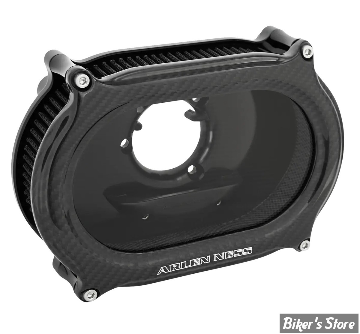 FILTRE A AIR - ARLEN NESS - METHOD OVAL AIR CLEANER - TOURING 02/07 / SOFTAIL 00/15 / DYNA 99/17 / TWINCAM CARBU CV 99/06 - FINITION : CARBONE - 600-268