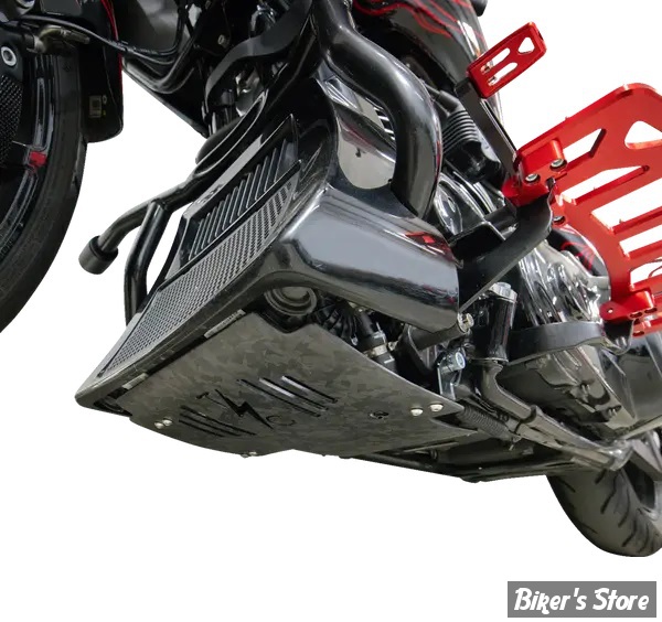 SABOT DE PROTECTION CARTER - THRASHIN - FLTRX/SE/STSE / FLHX/S/SE 24UP - CARBONE FORGEE / SUPPORT NOIR - TSC-3035-1