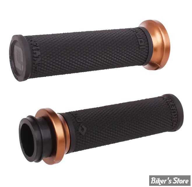 POIGNEES - INDIAN TBW 2018UP - ODI - Lock-On Ruffian Street Grips for Indian - 1" - NOIR / BRONZE - V30ITWB-Z