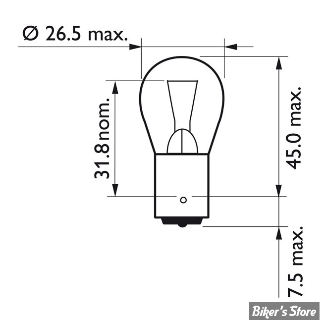 Ampoule de clignotant ou de feu BA15S 12V 21W blanc Flosser - pièce