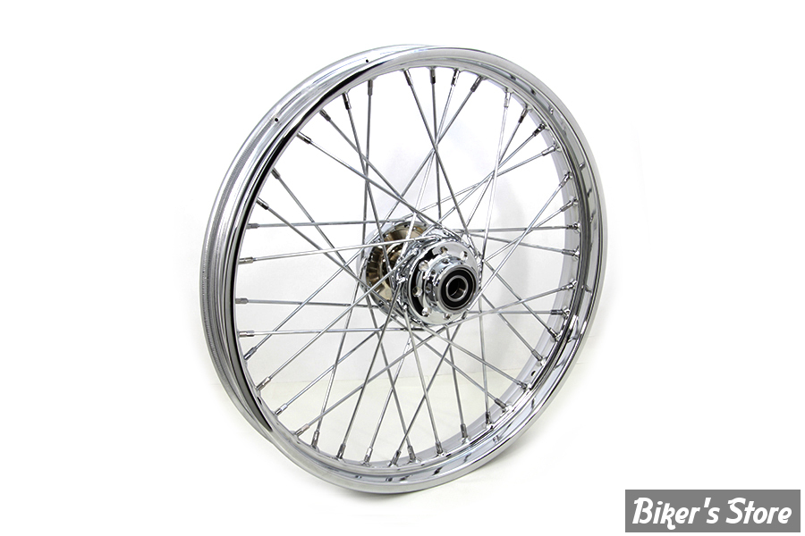 - 21 x 2.15 - ROUE AVANT 40 RAYONS - OEM TYPE - SOFTAIL 11/17 - V-TWIN - MOYEU : CHROME / JANTE : CHROME 