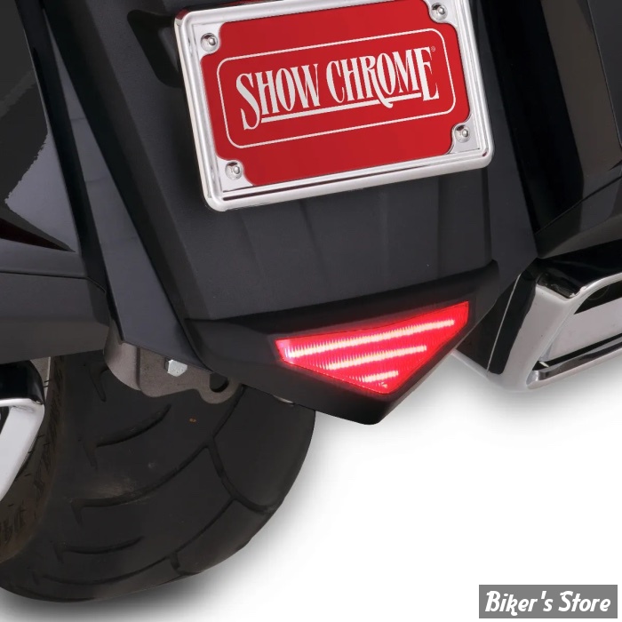 KIT FEUX DE POSITION DE GARDE BOUE ARRIÈRE - SHOW CHROME / BIG BIKE PARTS - HONDA GOLDWING 1800 - MARVEL LOWER RUN & BRAKE LIGHT  / CORPS : NOIR - 52-972BK