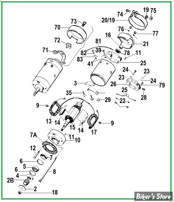  ECLATE N - PIECE N° 00 - PIECES DE GENERATRICE - SPORTSTER 1954 / E1981