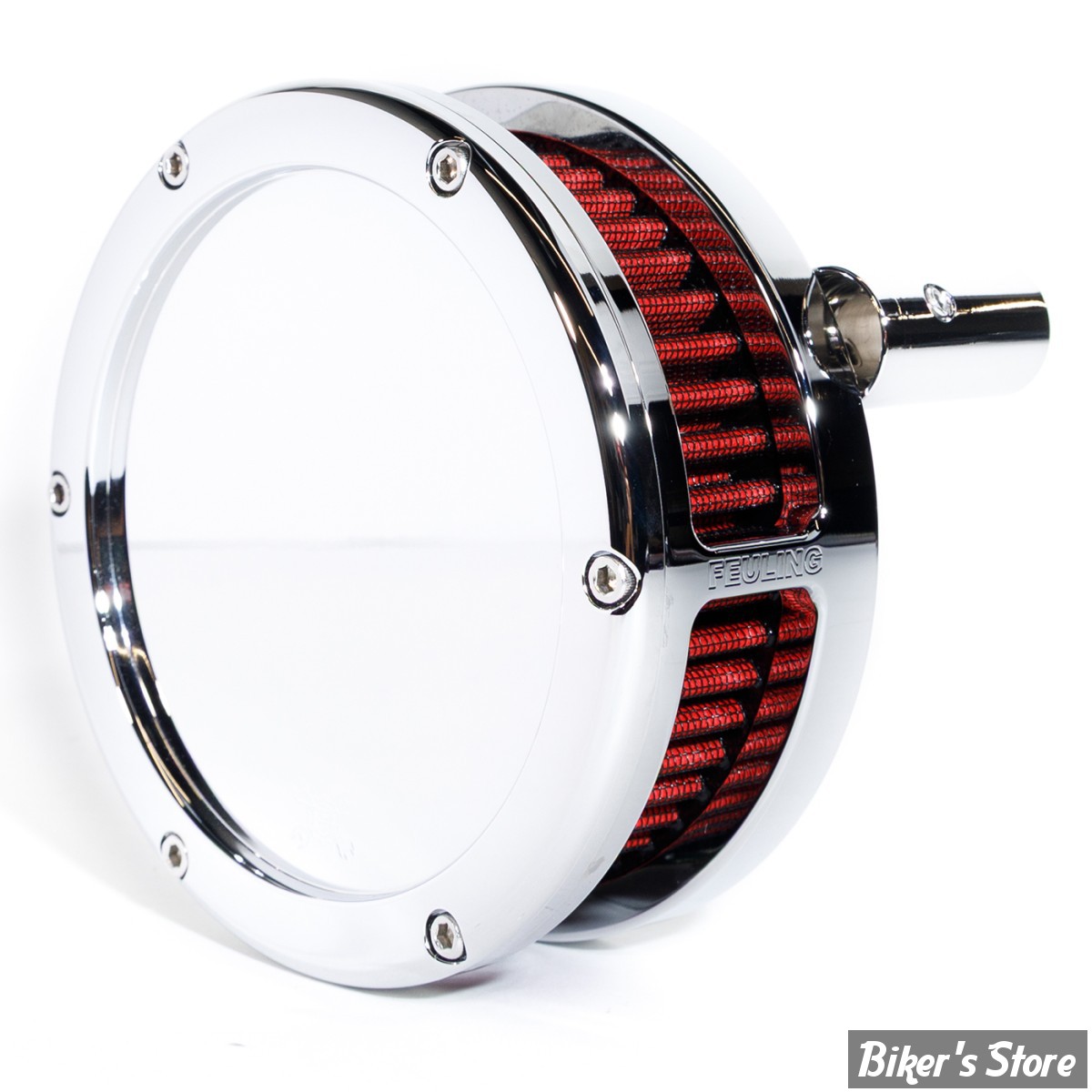 FILTRE A AIR FEULING - TOURING 08/16 / SOFTAIL 16/17 / DYNA FXDLS 16/17 - BA AIR CLEANER KIT - SLIM SOLID OUTER COVER  - FILTRE ROUGE / CHROME - 5457-S