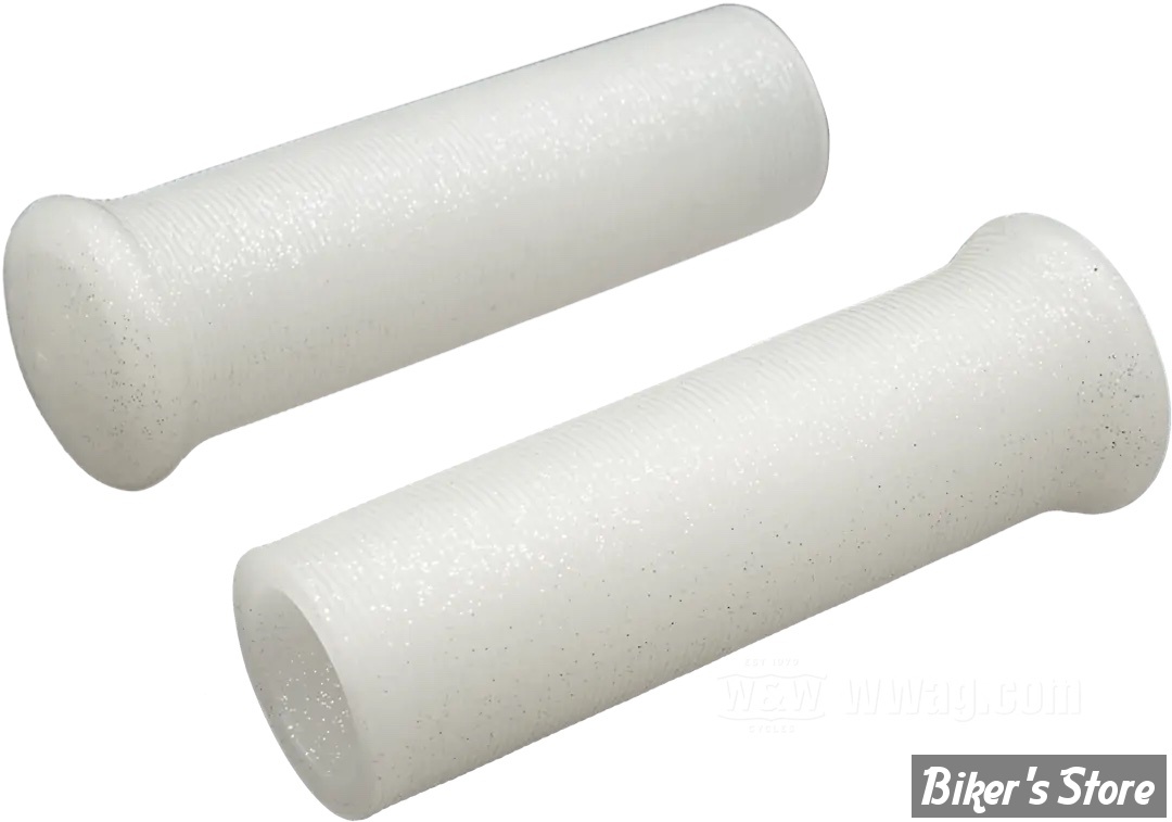 POIGNEES CAOUTCHOUC - ∅ 1" / 25,40MM - Three Miles - Metalflake - Blanc/Clair