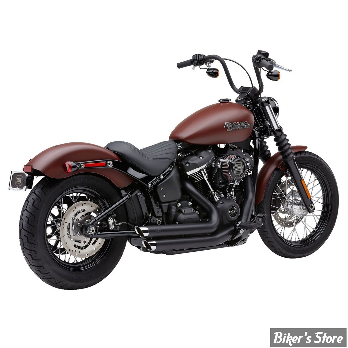 ECHAPPEMENT - COBRA - SOFTAIL 18/20 FLDE DELUXE / FXLR LOW RIDER / FLSL SLIM / FXBB STREET BOB - Speedster SlashDown - NOIR / EMBOUT:CHROME - 6853B
