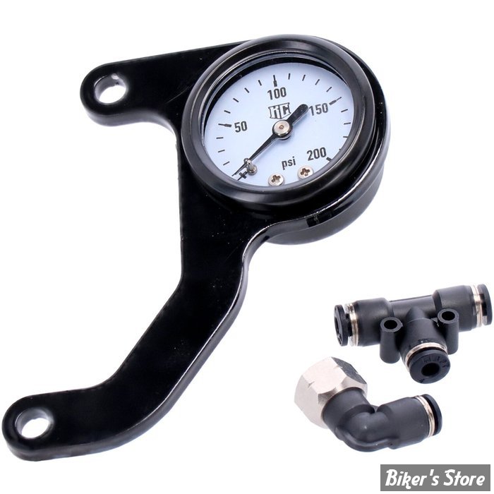 KIT MANOMÈTRE D'AIR / SUSPENSIONS - TWINCAM 99/17 - KILLER CUSTOM - LIGNE DE PRESSION : 4 MM / 5/32" - FOND : BLANC - TC-PRGAUGE-4