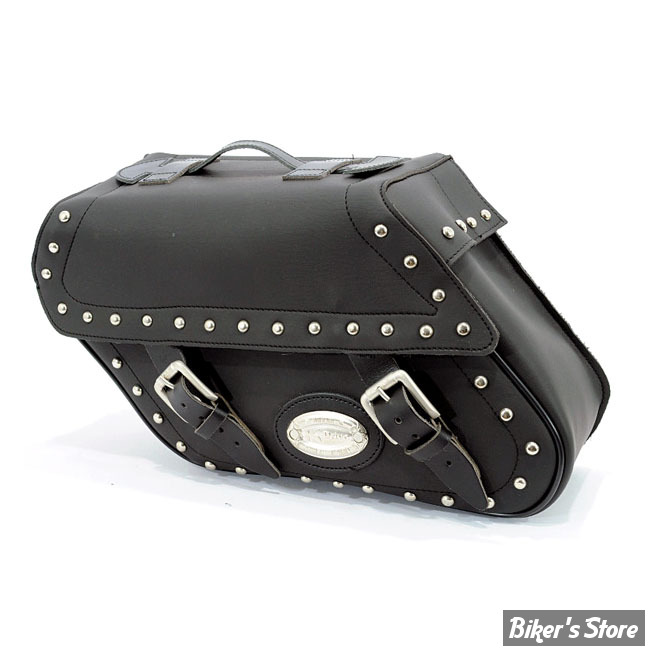 SACOCHES LATERALES - LONGRIDE MOTORCYCLESBAGS - #149 - 27 LITRES - NOIR - MATIERE : IPAREX / STUDDED - HC-149A