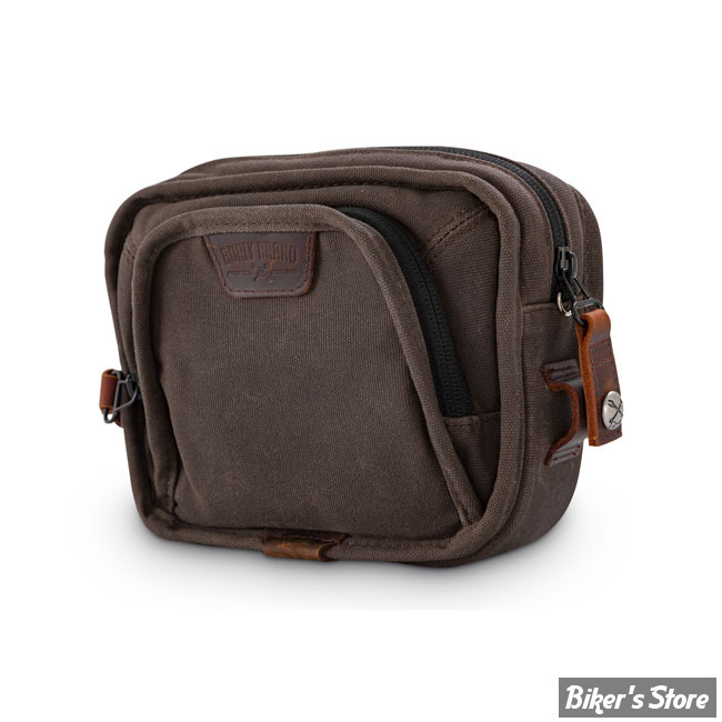 SAC DE GUIDON - BURLY BRAND - Burly Voyager handlebar bag - Cordura - NOIR  - B15-1012B - Biker's Store