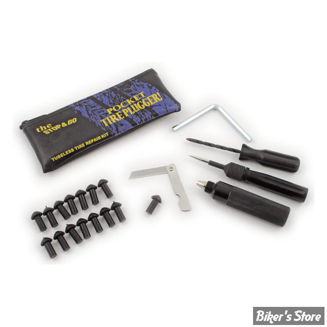 KIT DE REPARATION DE PNEU TUBELESS - STOP & GO - TIRE PLUGGER REPAIR KIT /  POCKET - 1000 - Biker's Store