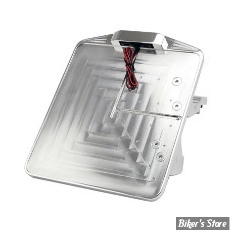 PLAQUE LATERALE - 180 X 200 - SOFTAIL M8 FXDRS 2019UP - CPV - AVEC FEU LARGE LED - POLI - 0609