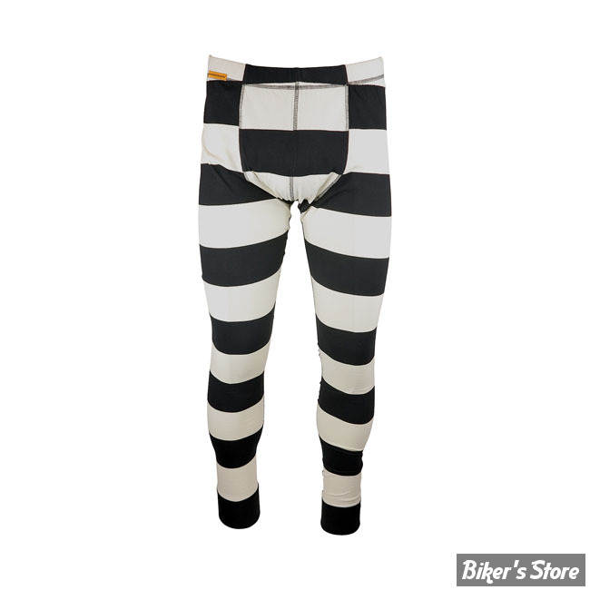 CALECON LONG - ROEG - LONG JOHN STRIPED PANT - NOIR / BLANC - TAILLE M