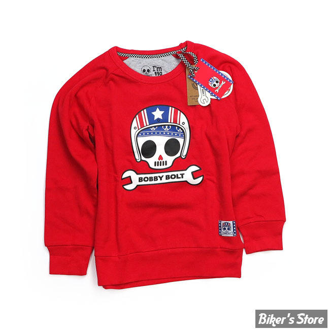 SWEAT-SHIRT - BOBBY BOLT - USA - ROUGE - TAILLE 10 ANS