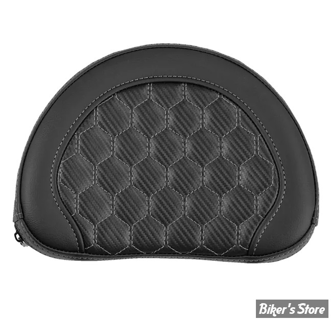 - DOSSIER DE SISSY BAR - LARGEUR : 10" x HAUTEUR : 8" - SADDLEMAN - HONEYCOMB - NOIR / COUTURES: GRISES - 051319002