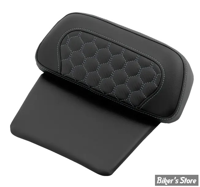 DOSSIER DE TOUR PACK - CHOPPED - TOURING 14UP - SADDLEMEN - ROADSOFA HC Honeycomb - H-D CHOPPED TOUR PACK BACKREST PAD HC - NOIR  / COUTURES : ARGENT - 814-07C-19005