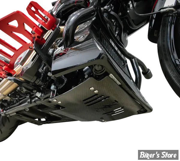 SABOT DE PROTECTION CARTER - THRASHIN - FLTRX/SE/STSE / FLHX/S/SE 24UP - CARBONE BRILLANT / SUPPORT NOIR - TSC-3034-1