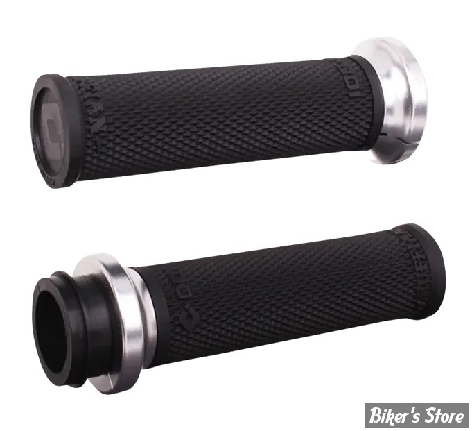 POIGNEES - INDIAN TBW 2018UP - ODI - Lock-On Ruffian Street Grips for Indian - 1" - NOIR / ARGENT - V30ITWB-S