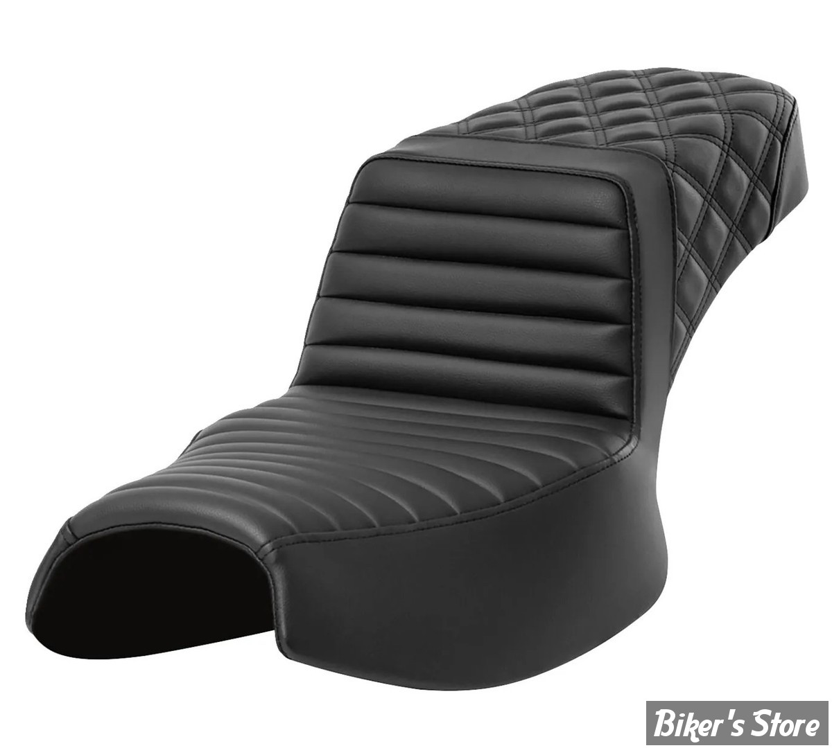 SELLE DUO - INDIAN CHALLENGER 2020UP -  SADDLEMEN - Step Up Seat - NOIR - SPECIALE GRANDES JAMBES - FRONT TR / REAR LS - I20-06E-176