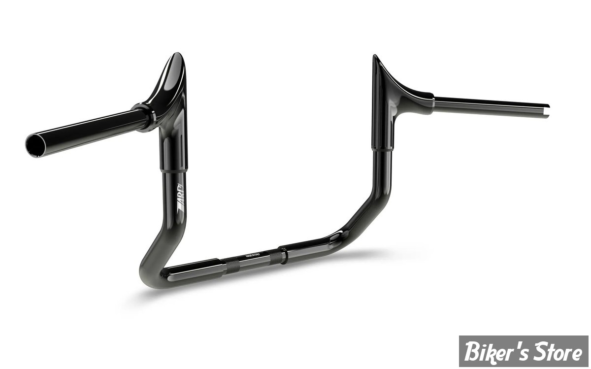 GUIDON - HAUTEUR : 30.40CM / 12" - ZARD - BULL HANDLEBAR - 32MM / 1"1/4 - FLHX / FLHT 2006/2026 - NOIR BRILLANT - ZHD117F100-BL