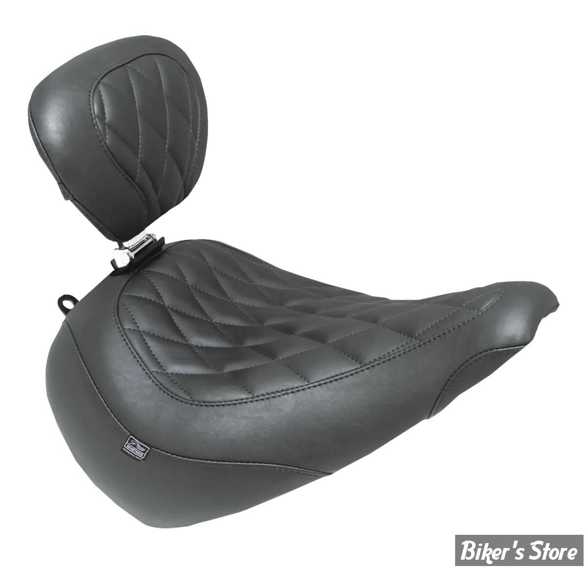 SELLE SOLO - SOFTAIL FXBR 23UP - MUSTANG - WIDE TRIPPER - AVEC DOSSIER PILOTE - DIAMOND NOIR / COUTURES : NOIR - 89027