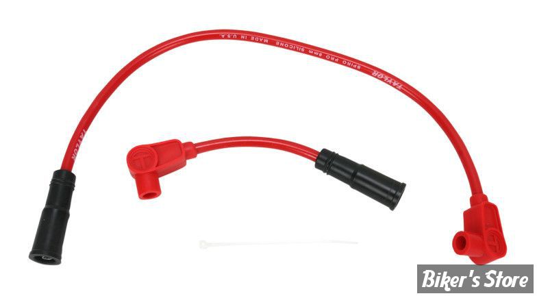 FILS DE BOUGIES -  SOFTAIL 00/17 / DYNA 99/17 - TAYLOR / SUMAX - 8.2MM THUNDERVOLT SPARK PLUG WIRE SET - ROUGE  - 60231