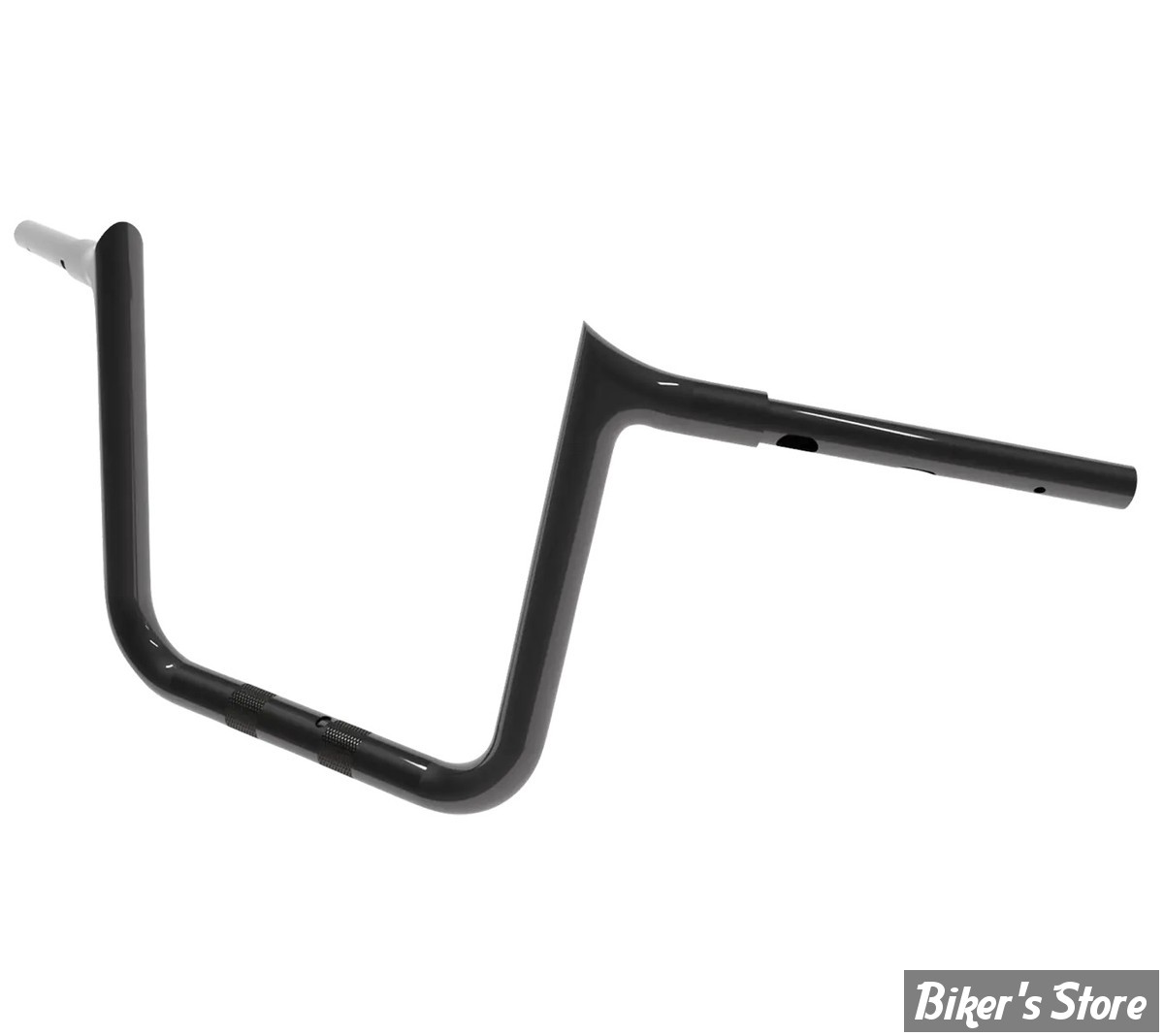 GUIDON 32mm SUR RISERS 32MM - HAUTEUR : 30.40CM / 12" - MAGNUM - VIKING WARRIOR  Handlebar - Bagger  32MM / 1 1/4" - FLTRX 23UP / SOFTAIL 25UP - NOIR BRILLANT - 4HB-2712