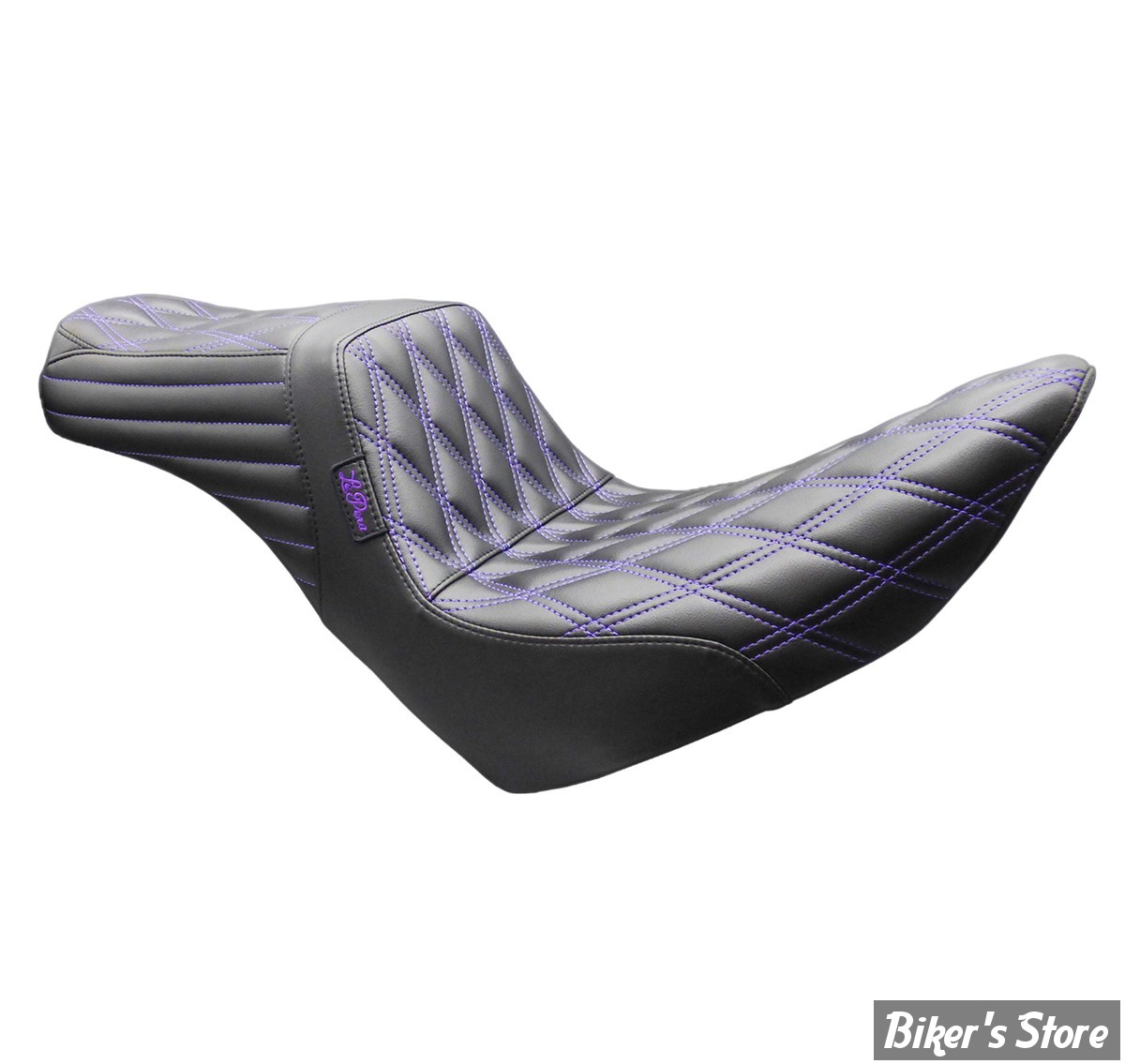 - SELLE DUO - SOFTAIL FXLR / FXLRS / FLSB - LE PERA - TAILWHIP SEAT - DOUBLE DIAMOND - NOIR / COUTURES  : VIOLETTE