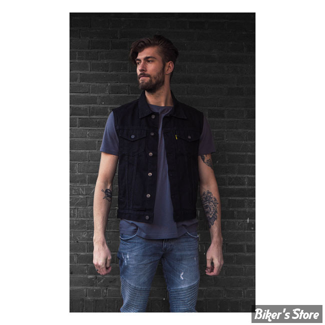 GILET SANS MANCHE - MCS - STONEWASHED DENIM BLACK - NOIR - TAILLE M