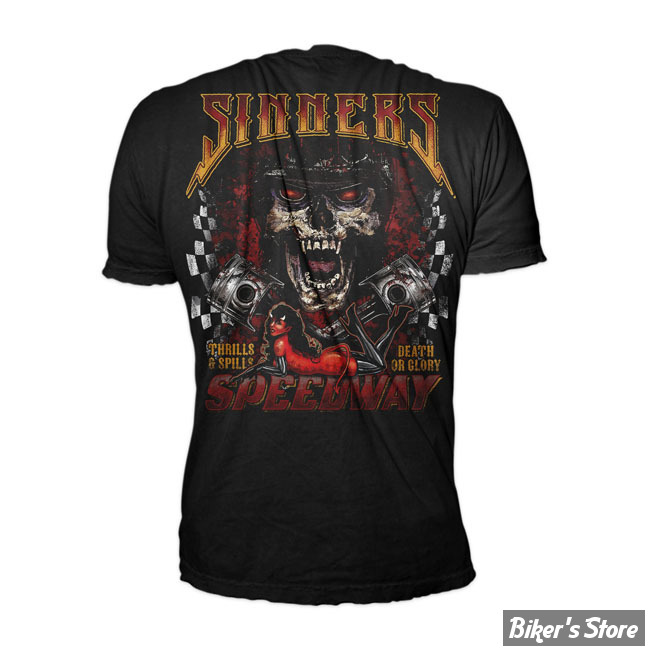 TEE-SHIRT - LETHAL THREAT - SINNERS SPEEDWAY - NOIR - TAILLE L