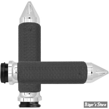 POIGNEES AVON - MEMORY GRIPS - TIRAGE ELECTRONIQUE TBW - DIAMETRE : 1.375" / SMALL - SPIKE - FINITION : CHROME - MF-63-CH-FLY-SP