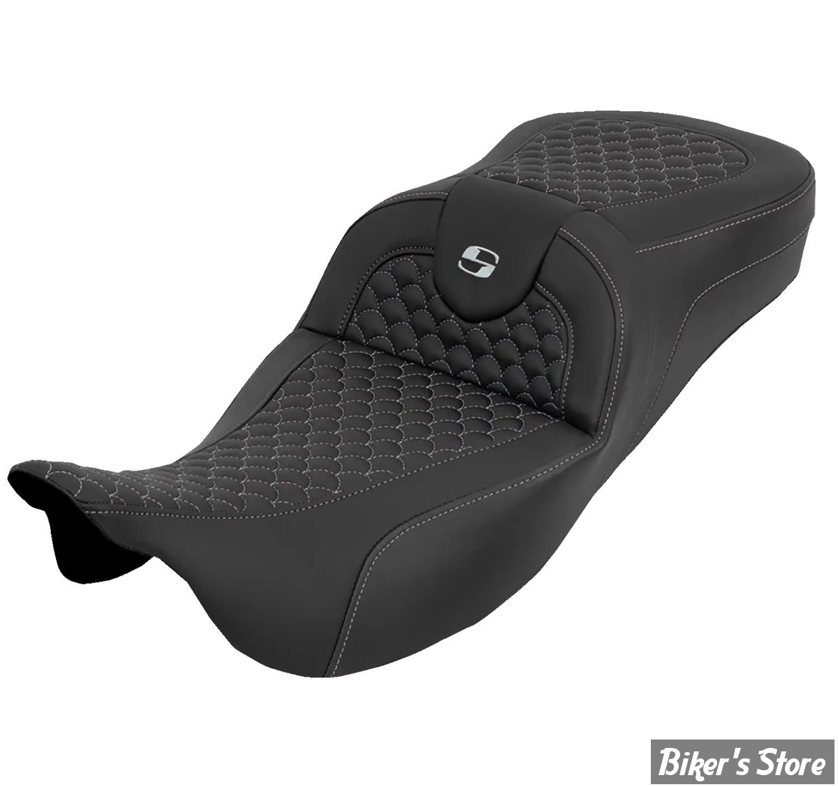 - SELLE SADDLEMEN - ROADSOFA™ DS SEAT - EXTENDED REACH - TOURING 08UP - NOIR / COUTURES : ARGENT - 808-07B-20905