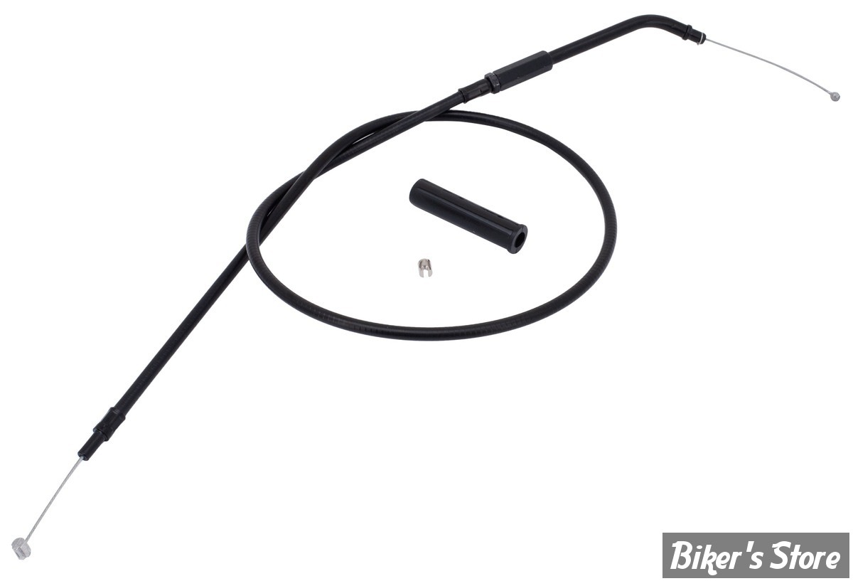CABLE DE TIRAGE POUR BIGTWIN & SPORTSTER 96UP - LONGUEUR :102 CM - OEM 00000-00 - ZODIAC - FINITION : TOUT NOIR