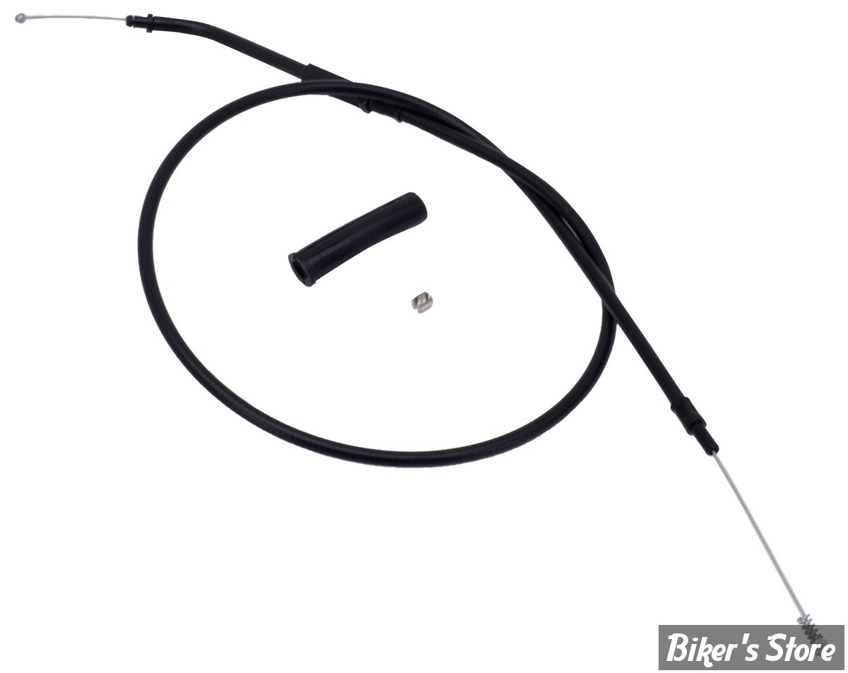 CABLE DE RETOUR POUR BIGTWIN & SPORTSTER 96UP - LONGUEUR : 86.00 CM - OEM 56401-96 / 56435-00 - ZODIAC - FINITION : TOUT NOIR