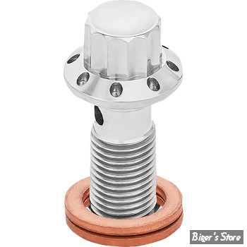 ECLATE L - PIECE N° 16 - VIS BANJO 3/8-24 - OEM 41747-82A - ARLEN NESS - BANJO BOLT - TITANIUM - FINITION : POLI - 300-824