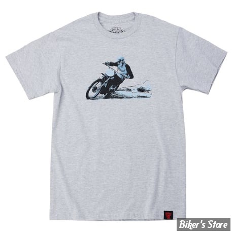  - TEE-SHIRT MANCHES COURTES - BILTWELL -  Roost t-shirt sporty - COULEUR : GRIS - TAILLE : M