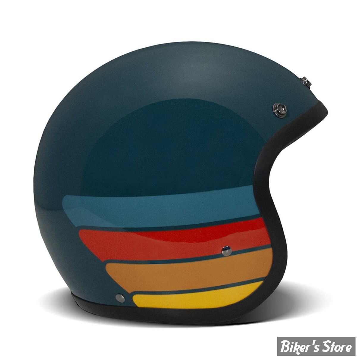 - CASQUE JET - DMD - RETRO - COULEUR : PETROLHEAD - ECE 22.06 - TAILLE S