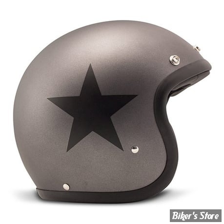 - CASQUE JET - DMD - RETRO - STAR - COULEUR : GRIS - ECE 22.06 