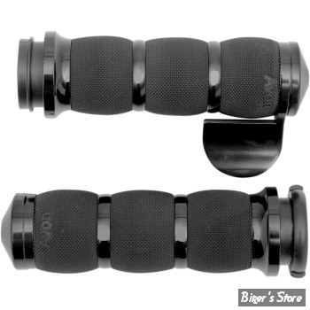 POIGNEES AVON - AIR CUSHION GRIPS - TIRAGE ELECTRONIQUE - NOIR - AVEC THROTTLE BOSS - 955984 / AIR-90-AN-B-FL