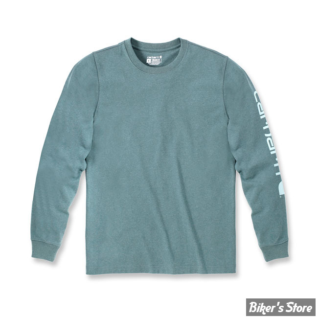 TEE-SHIRT MANCHES LONGUES - CARHARTT - LOGO LONG SLEEVE - SEA PINE HEATHER - TAILLE M