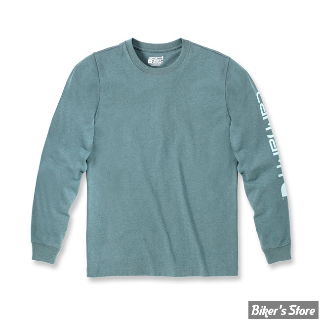 TEE-SHIRT MANCHES LONGUES - CARHARTT - LOGO LONG SLEEVE - SEA PINE HEATHER - TAILLE L