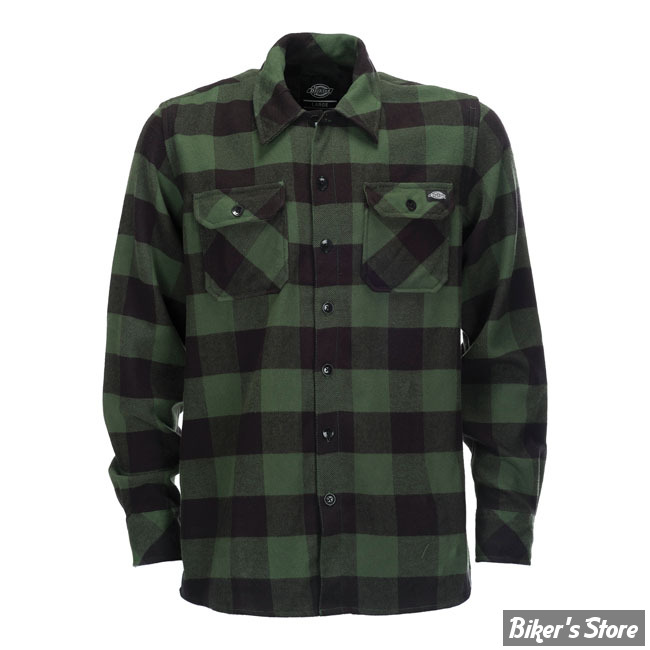 CHEMISE MANCHES LONGUES - DICKIES - NEW SACRAMENTO - PINE GREEN / VERT SAPIN - TAILLE S