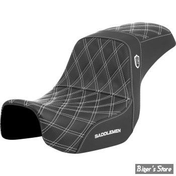 -  SELLE SADDLEMAN - DYNA 06/17 - SEAT PRO SERIE SDC - DOUBLE DIAMOND - NOIR / COUTURES BLANCHES - SC80604WHI