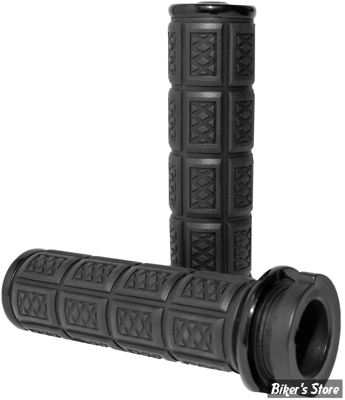 - POIGNEES KURYAKYN - ENIGMA handlebar grip set - TIRAGE ELECTRONIQUE - NOIR - KUR10035-2