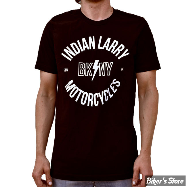  - TEE-SHIRT MANCHES COURTES -  INDIAN LARRY - BK/NY t-shirt - COULEUR : NOIR - TAILLE : S