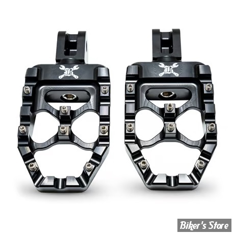 REPOSES PIEDS ARRIERE - SOFTAIL 2018UP - BURLY - MX EVOLUTION FOOTPEGS - NOIR ANODISE - B13-1017B