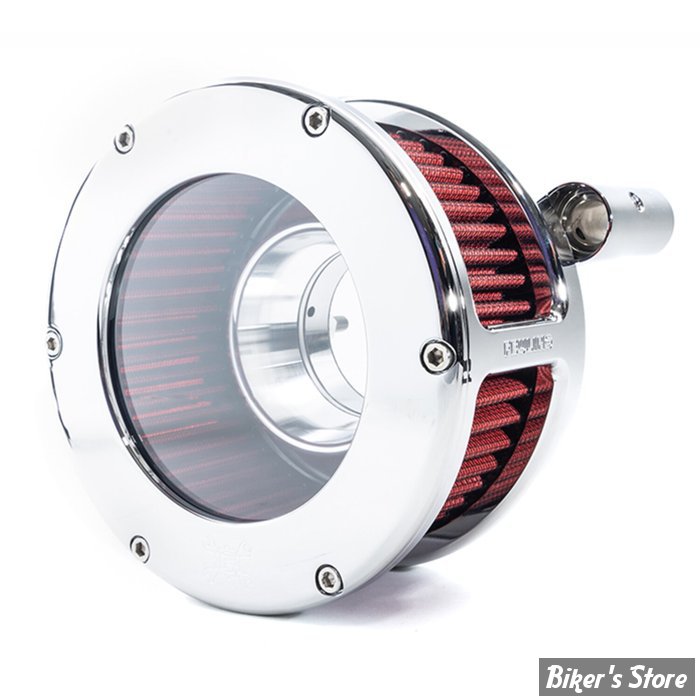 FILTRE A AIR FEULING - DYNA 99/17 / SOFTAIL 00/15 / TOURING 99/07 - STANDARD BA AIR CLEANER KIT - STANDARD BA AIR CLEANER KIT - CLEAR COVER - FILTRE ROUGE / CHROME - 5448