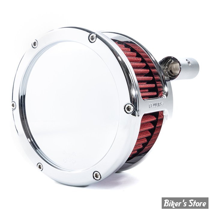 FILTRE A AIR FEULING - BIGTWIN 84/99 - STANDARD BA AIR CLEANER KIT - SOLID COVER - FILTRE ROUGE / CHROME - 5467